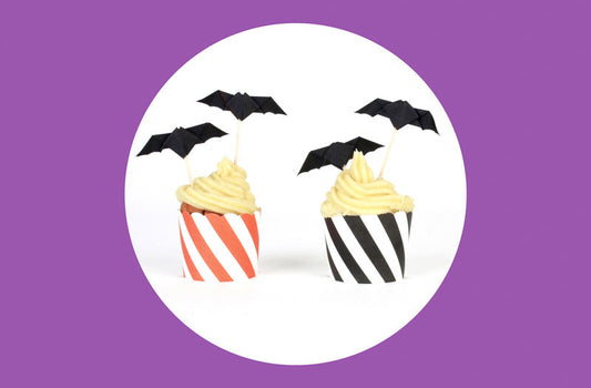 Toppers murciélago de halloween para fiesta temática