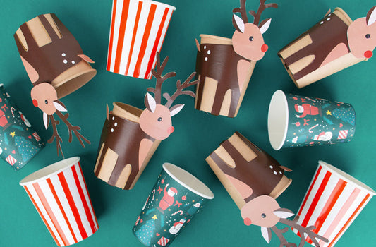 DIY for Christmas table decoration: Christmas reindeer cups