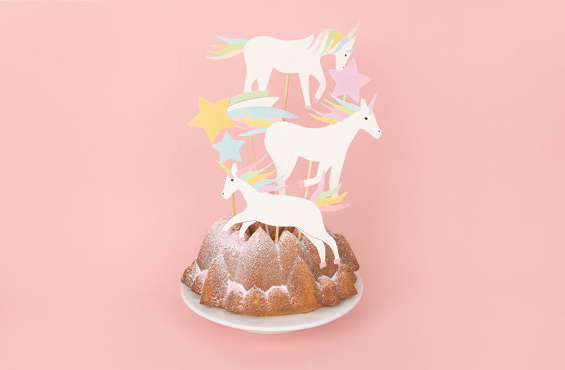 Idea original para decorar pasteles: adornos para pasteles de unicornio DIY