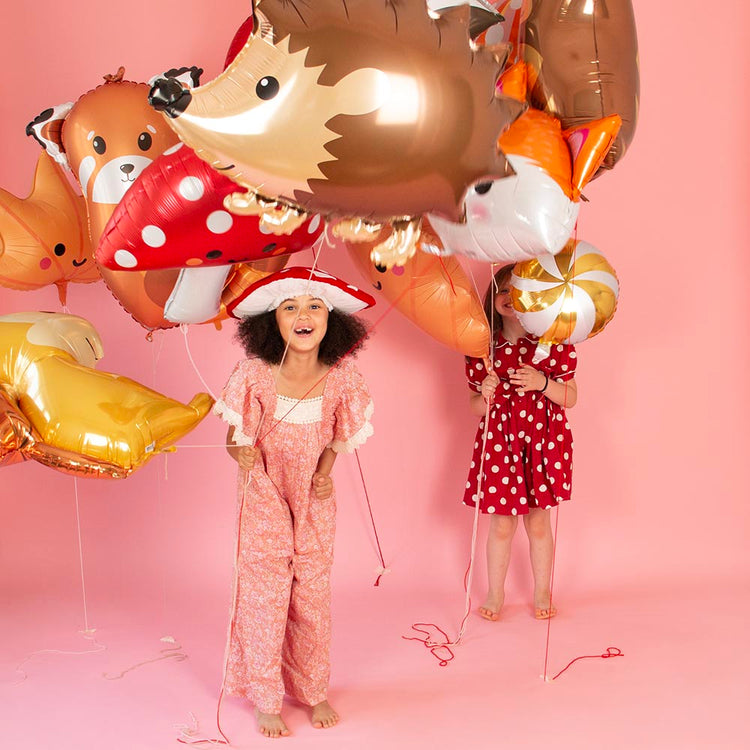 Ballon helium panda roux : idee decoration fete thème animaux mignons