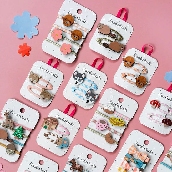 Barrettes castor : idée cadeau anniversaire animaux de la forêt