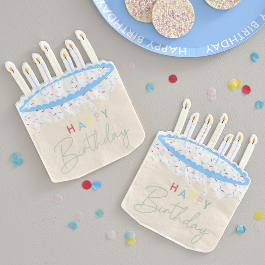 Serviettes en papier gateau : deco de table anniversaire