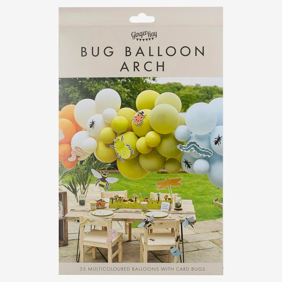Arche de ballons insectes : decoration anniversaire printemps