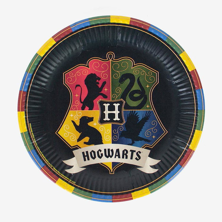 8 assiettes en carton Poudlard : deco anniversaire Harry Potter