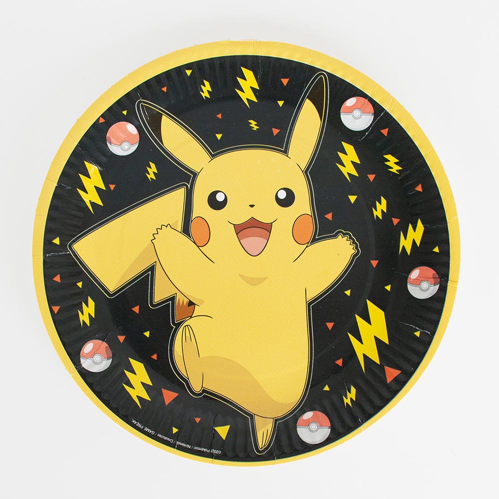 Pokemon cardboard plates Ø23cm - Pokemon Birthday