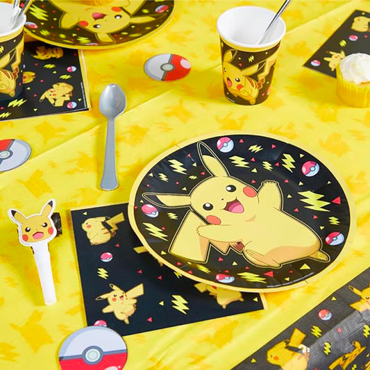 8 assiettes en carton Pokémon : decoration de table anniversaire