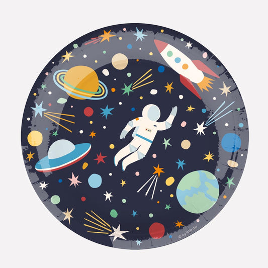 Paper plate: 8 cosmonaut plates