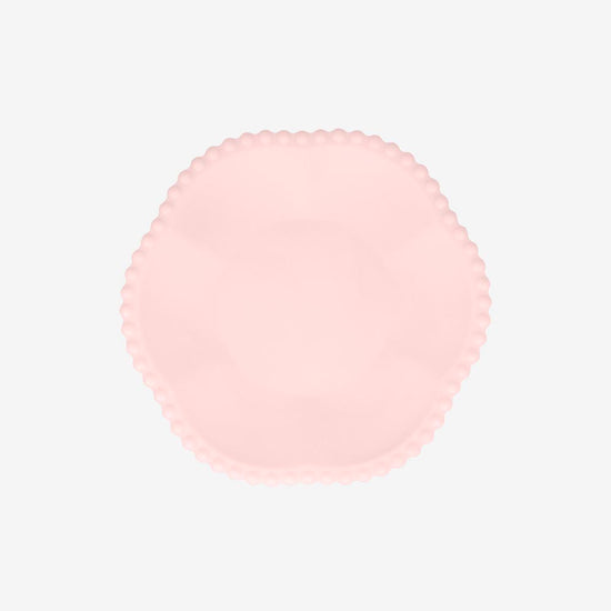 8 assiettes roses festonnées compostables, déco de table pour thème princesse