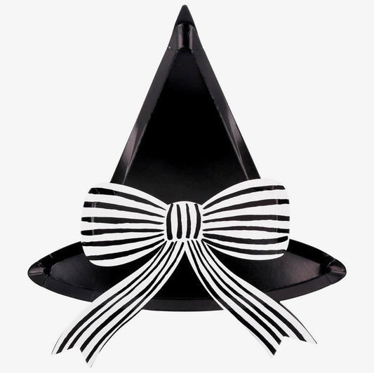 8 assiettes en carton chapeau de sorcière meri meri pour déco table halloween 