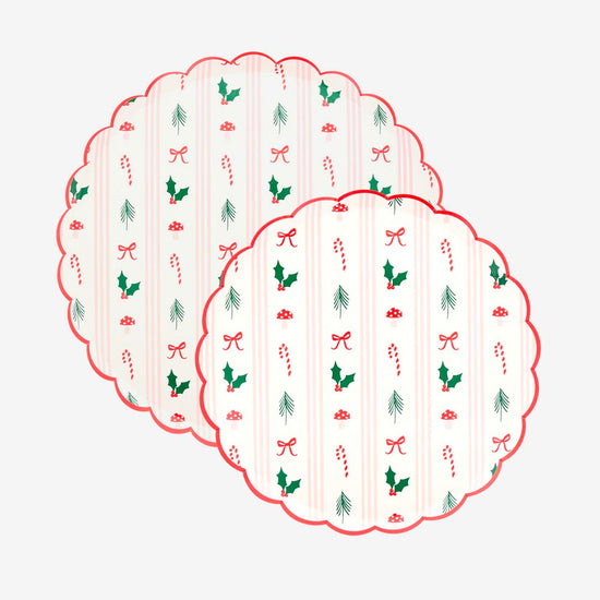 8 assiettes en carton motifs noel meri meri pour décoration noël 