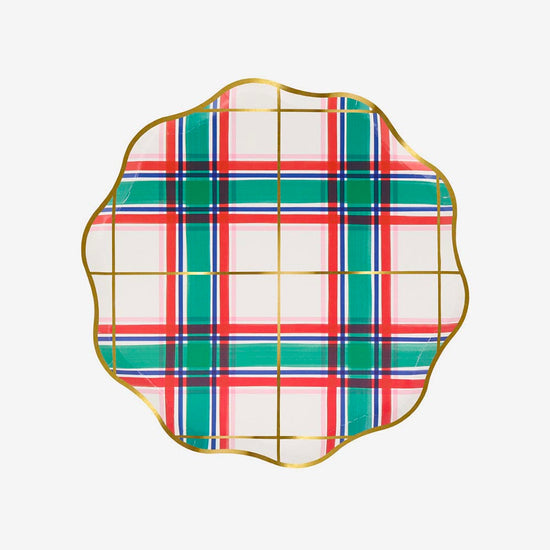 comment dresser une table noel originale avec assiettes en carton tartan meri meri