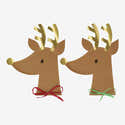 20 Assiettes En Carton Noël - Motif Renne, 23.5x18 Cm, Pour Fête, Dessert - 10