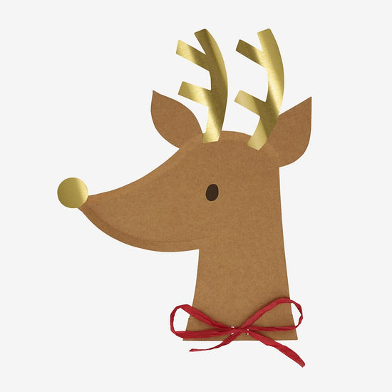 20 Assiettes En Carton Noël - Motif Renne, 23,5x18 Cm, Jetables Et Pratiques Pour Les Fêtes De Fin D'année