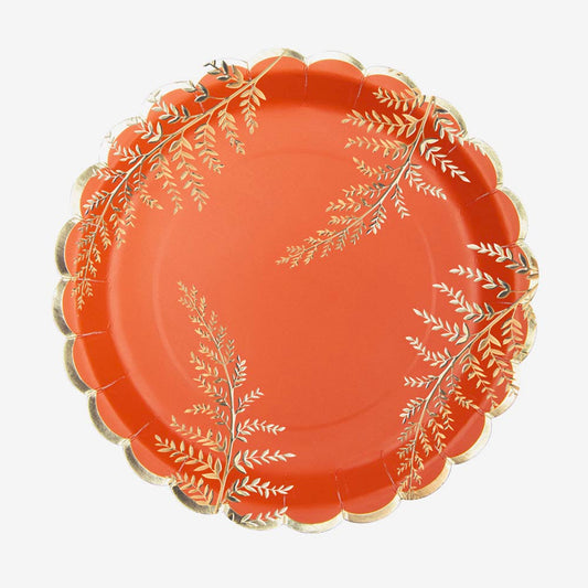 8 assiettes couleur terracotta pour Noël