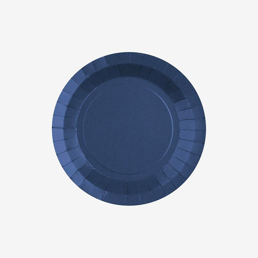 10 assiettes en carton bleu : deco de table anniversaire garcon