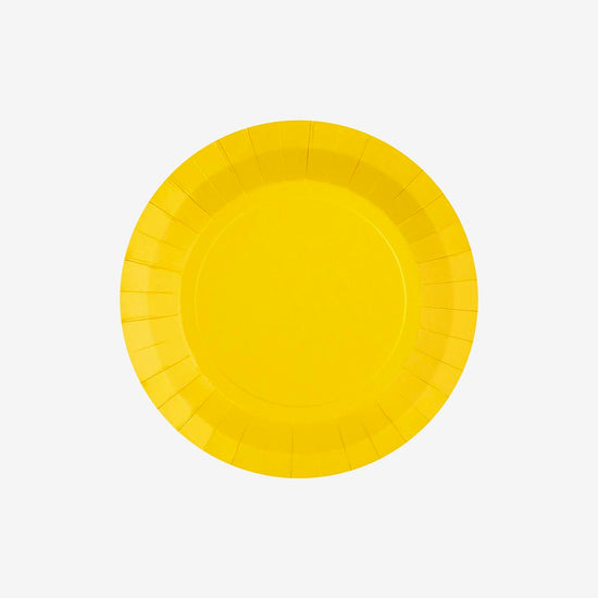10 assiettes en carton jaunes : decoration de table paques