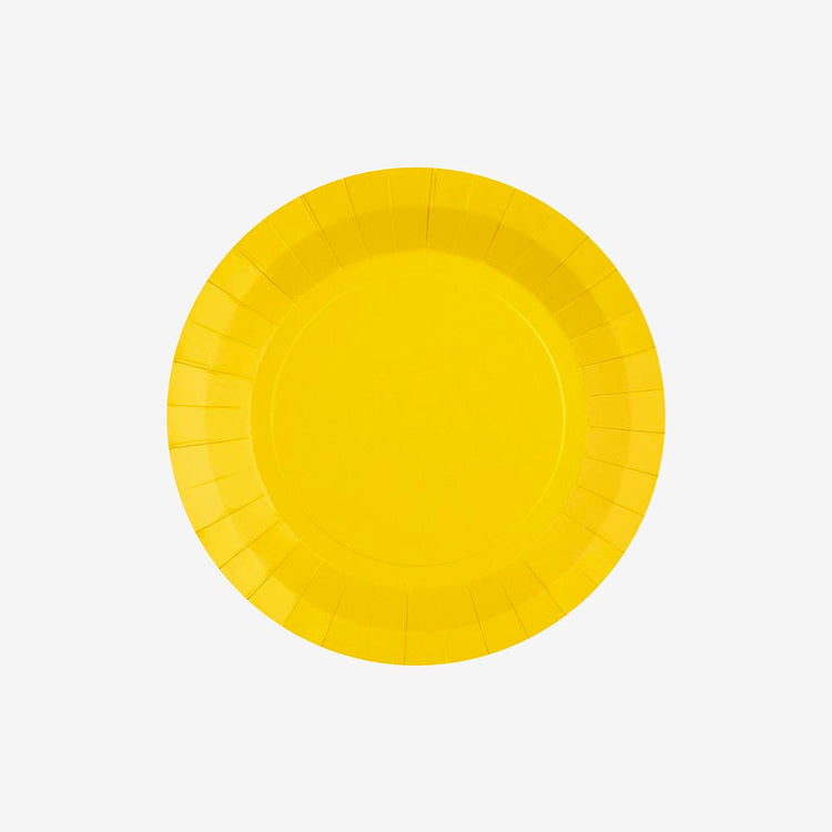 10 assiettes en carton jaunes : decoration de table paques