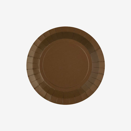 10 assiettes en carton chocolat : deco de table anniversaire cheval