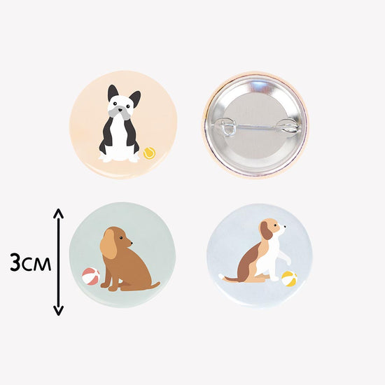 1 badge chien : idee petit cadeau invite pour pochette surprise