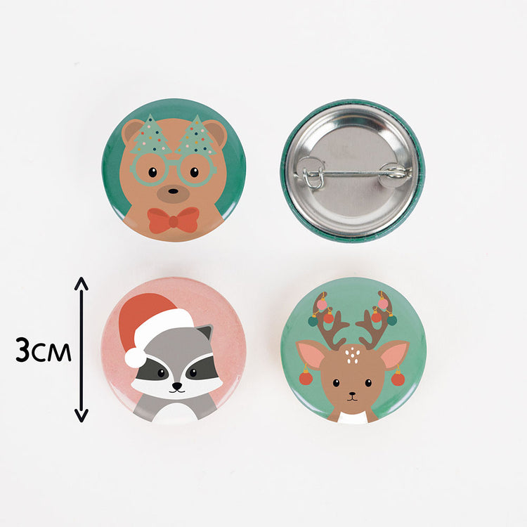 1 badge de Noël animal de la forêt : idee cadeau secret santa