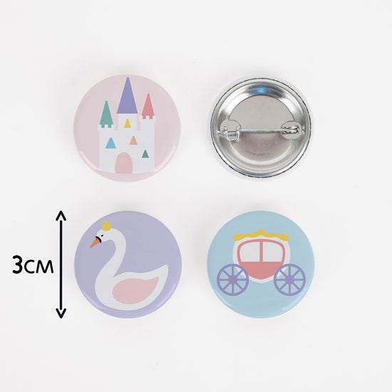 2 Autocollants 3D Couronne Princesse Pour Voiture - Alliage Métal, Diamètre 1,8 Pouce - Adhésif Fort