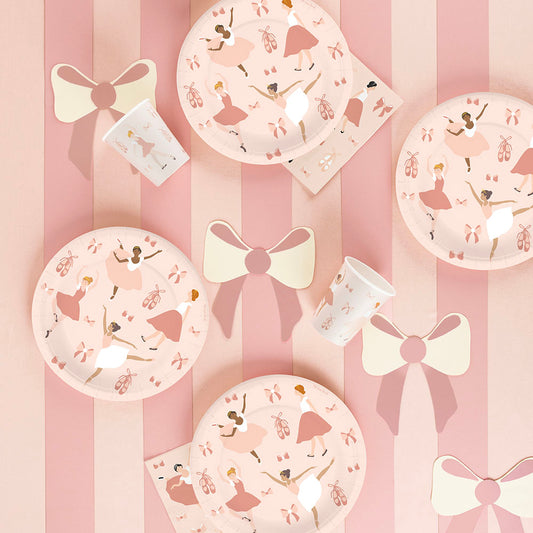 Gobelet carton : 8 gobelets ballerines roses