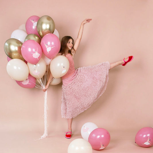 Ballons de baudruche : 5 ballons ballerines roses