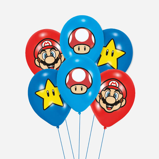 6 ballons de baudruche Super Mario Bros : deco anniversaire ado