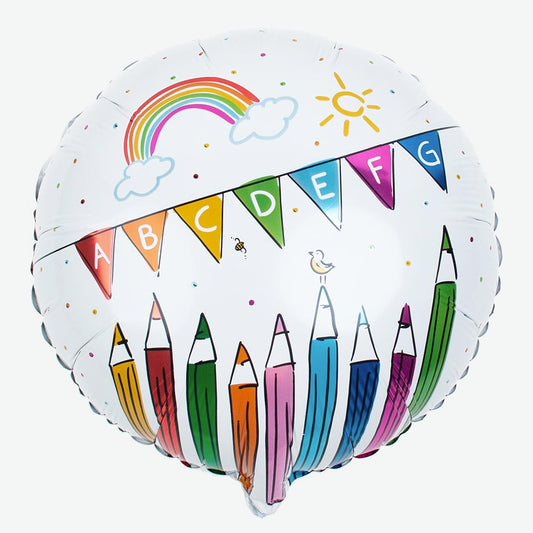 Ballon helium motif rentrée scolaire : deco salle de classe
