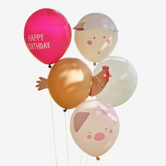 Ballons baudruche pour deco anniversaire animaux de la ferme