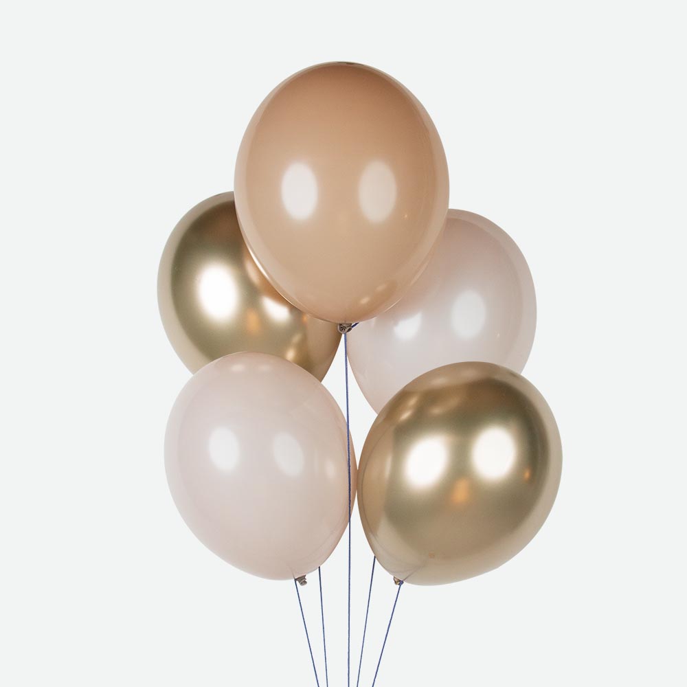 Ballons en latex biodégradable camaïeu de doré - Décoration de fête