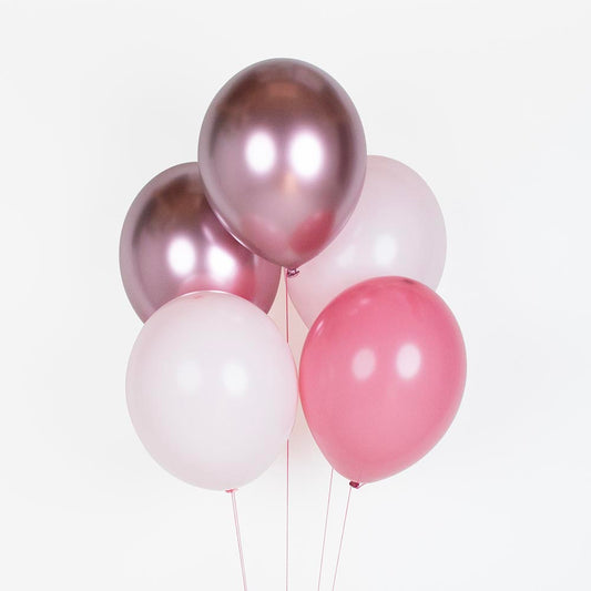 10 ballons roses en latex biodégradable pour anniversaire et fête