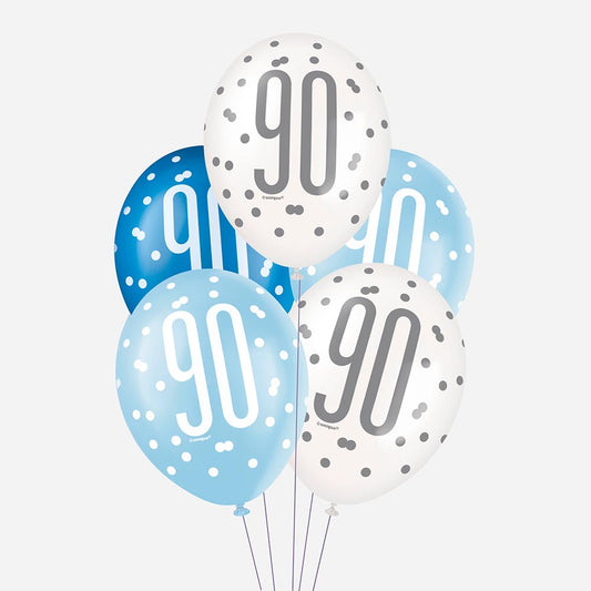 Blue 90 balloons: original birthday party decoration