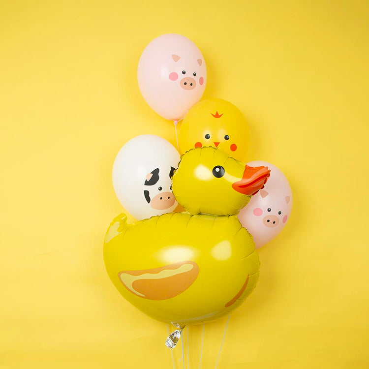Ballon helium petit canard : anniversaire animaux de la ferme