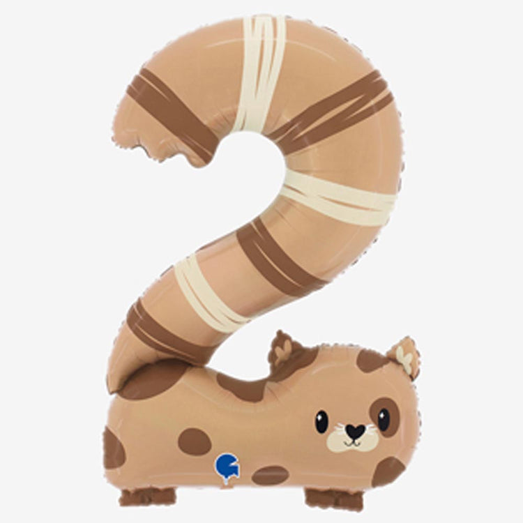 Ballon chiffre 2 chat, ballon anniversaire thème félin