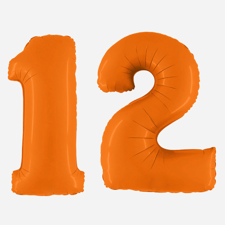 Ballon chiffre géant orange pour anniversaire enfant et adulte