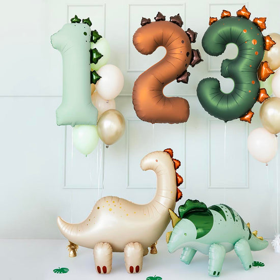 Ballon chiffre 3 déco de fête anniversaire dino