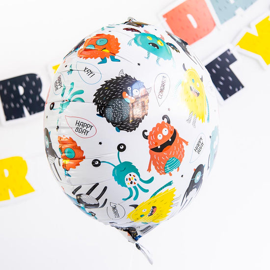 Ballon aluminium monstre : decoration anniversaire originale