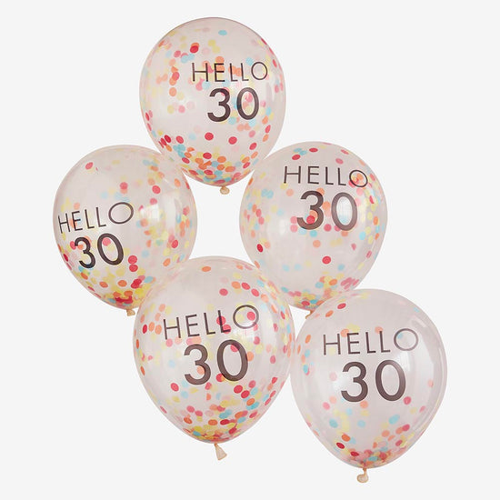 Idées déco anniversaire 30 ans avec des ballons - Kit ballons 30 ans