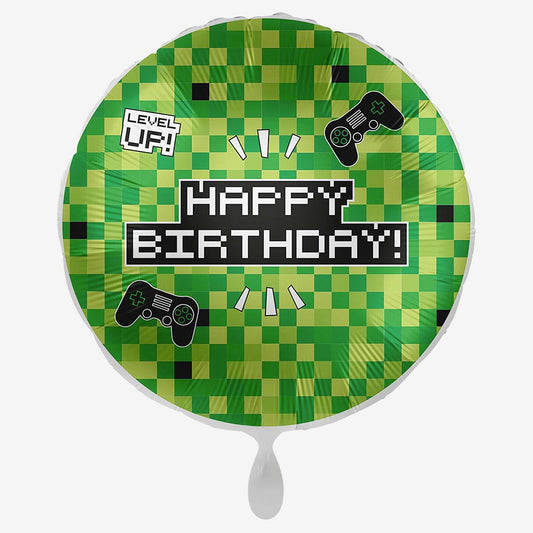 Video game themed mylar balloon: teen birthday decoration