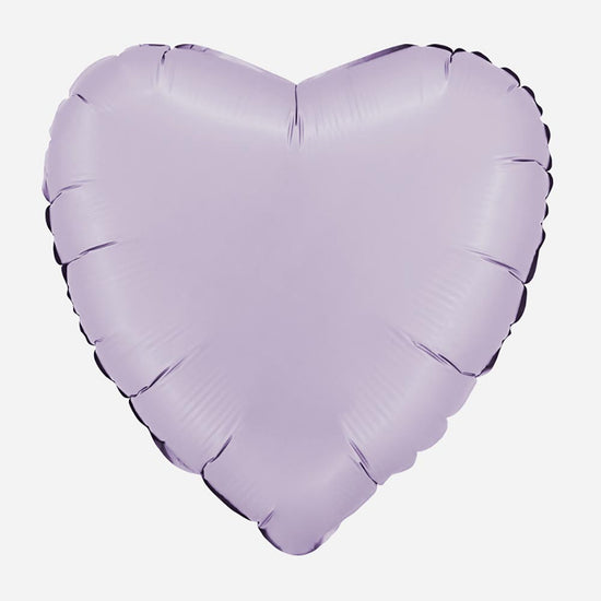 Ballon helium coeur lilas satin : deco anniversaire princesse