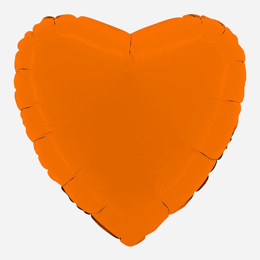 Ballon mylar coeur orange mat : deco anniversaire jungle