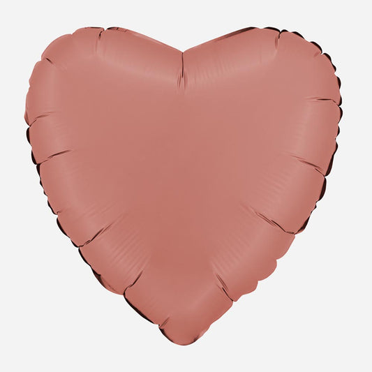 Palloncino a elio cuore satinato oro rosa: decorazione chic per San Valentino