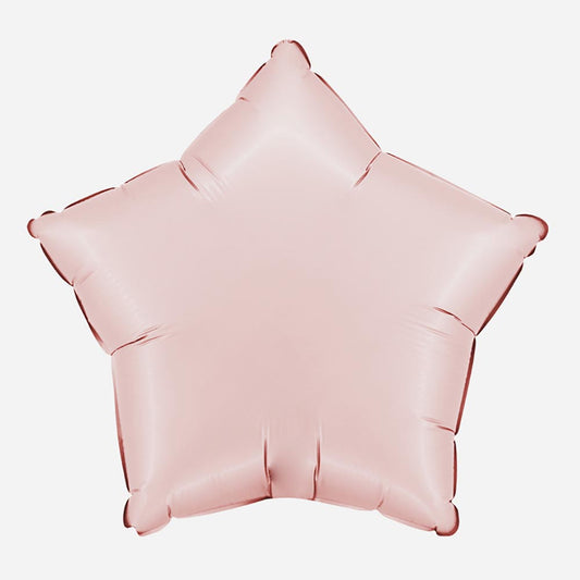 Ballon helium étoile rose pastel satin : deco baby shower fille
