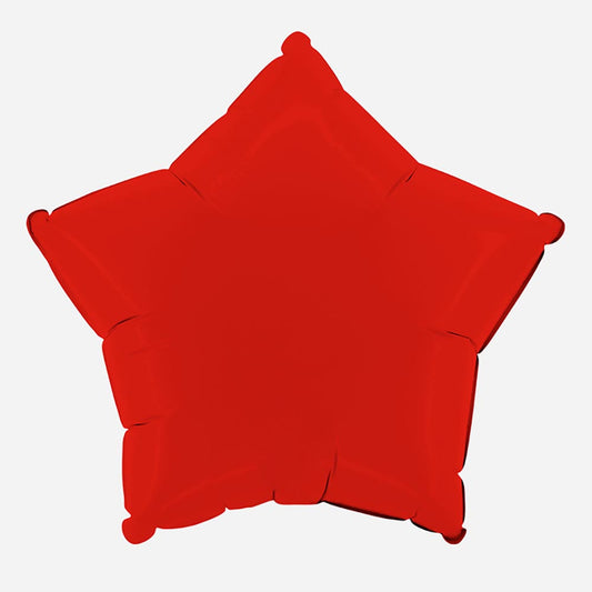 Ballon helium étoile rouge mat : deco anniversaire pompier