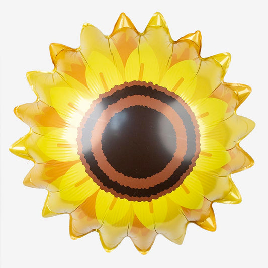 Anniversaire fleur : ballon tournesol à gonfler avec de l'helium