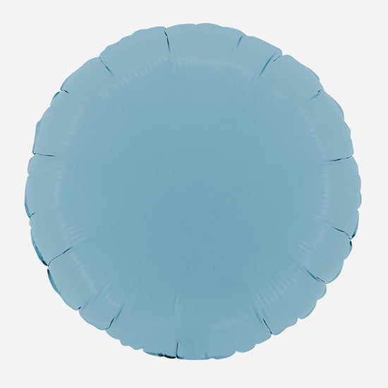 Ballon helium pastille bleu mat : deco baby shower garçon