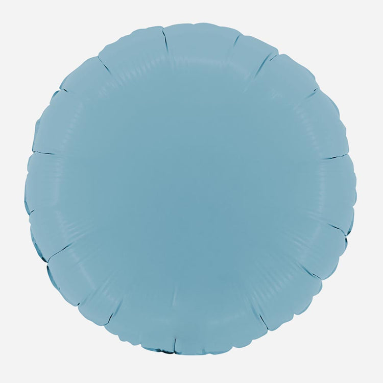 Ballon helium pastille bleu mat : deco baby shower garçon