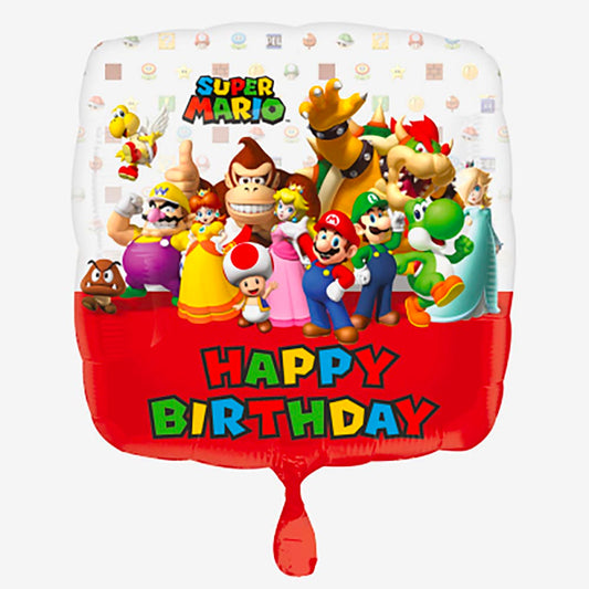 Ballon helium Happy birthday Super Mario : anniversaire jeux video