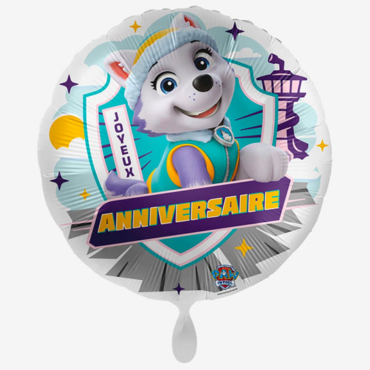 Ballon anniversaire helium Everest : deco anniversaire Pat Patrouille
